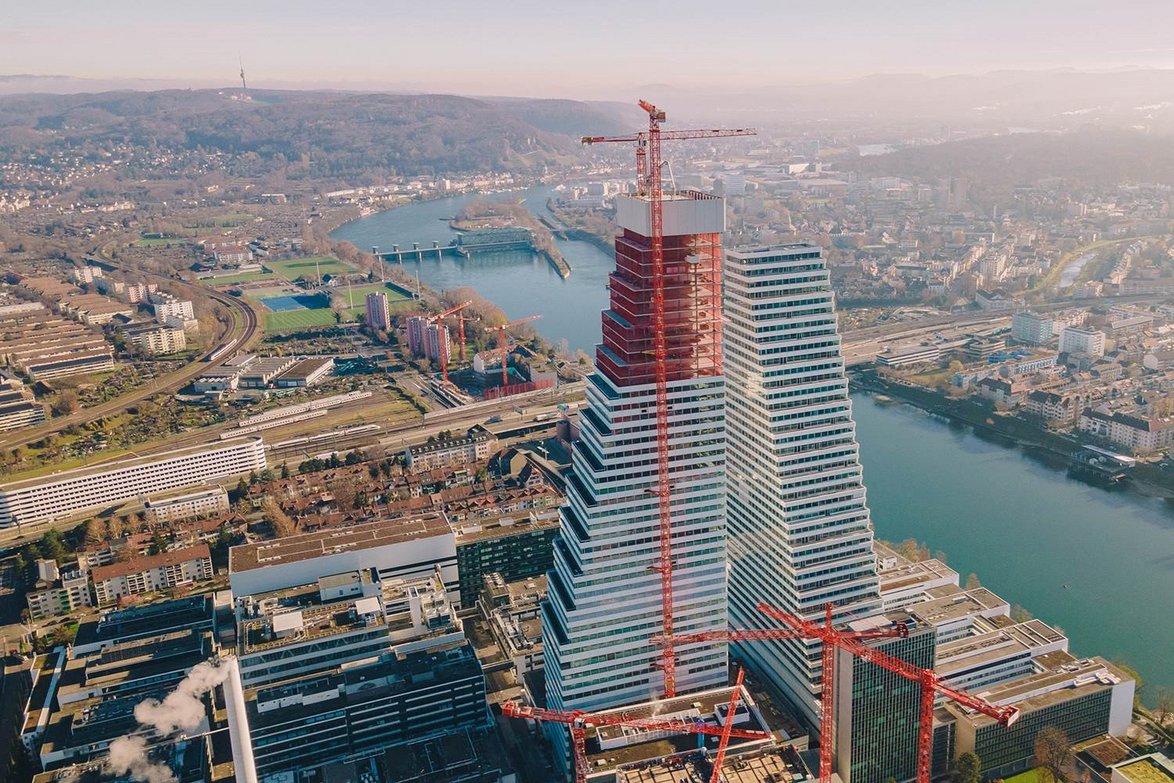 Bau der beiden Roche Türme in Basel durch Marti, KYBERNA Kunde der ITSM Software ky2help