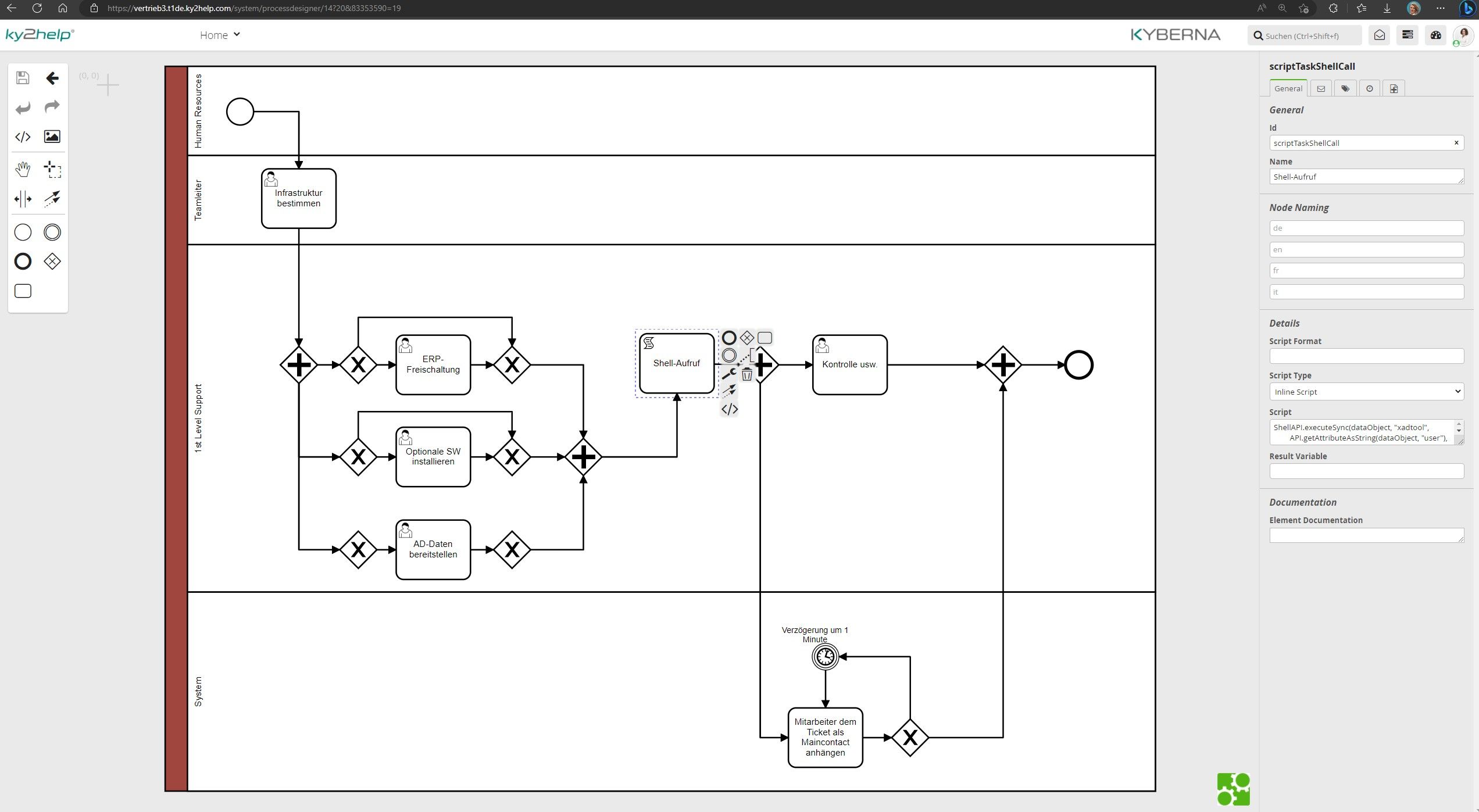 Integrierter Prozess-Designer (BPMN2.0)